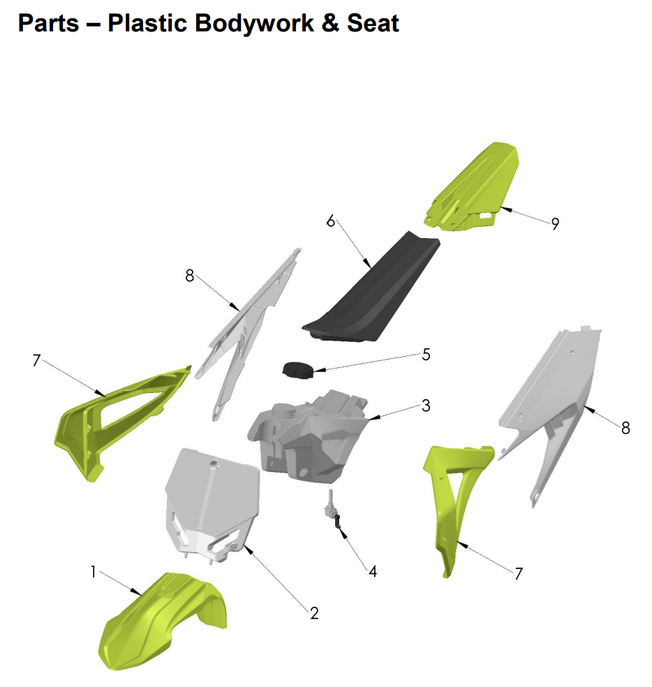 Plastic Bodywork & Seat - Cobra CX50 FWE 2024