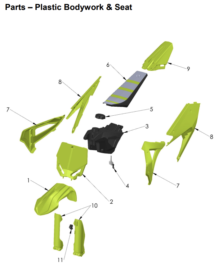Plastic Bodywork & Seat - Cobra CX50 FWE 2025