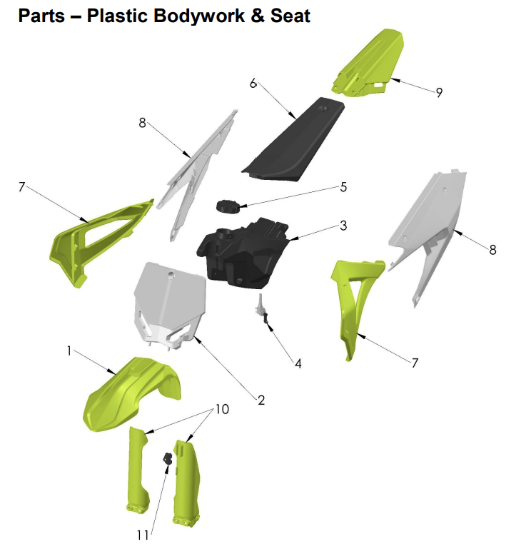 Plastic Bodywork & Seat - Cobra CX50 SR 2025