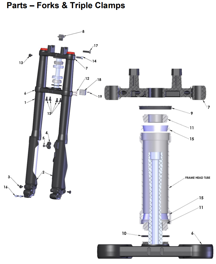 Forks & Triple Clamps - CX-50 FWE/SR 2021 -2024 & CX-5E 2023/2024