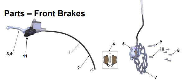 Front Brakes - Cobra CX50 FWE/SR/CX-5E 2021 to Current - Caliper/Master Cylinder Accessories