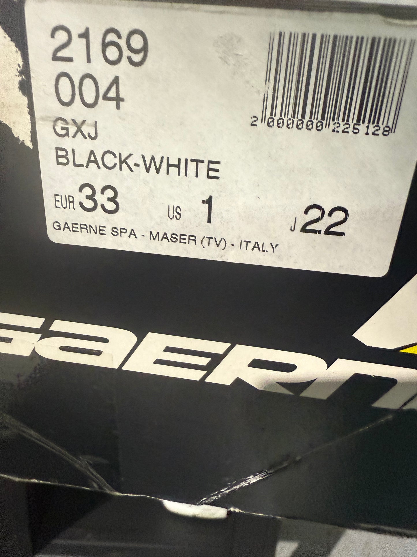 Youth MX Boots - GAERNE GXJ Black/White - Size 1