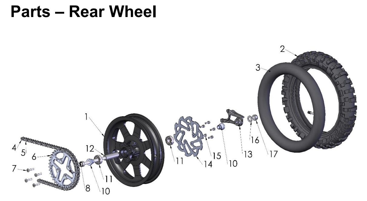 Cobra CX-50 FWE/KING 2017 - 2020 & JR/P3 2017 - 2021 Rear Wheel 10"