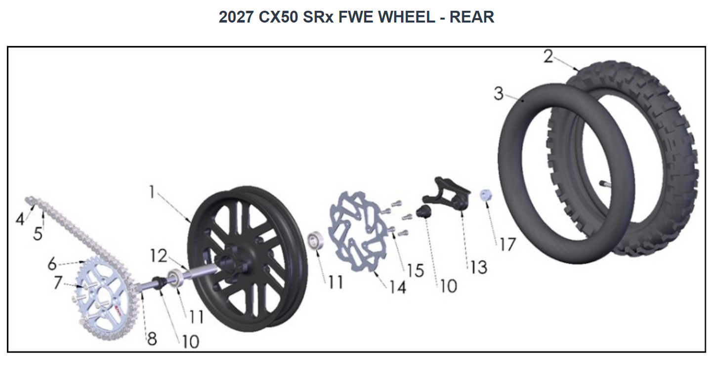 Cobra Rear Wheel 10" 2027 FWE/SR/E5/JR/E3