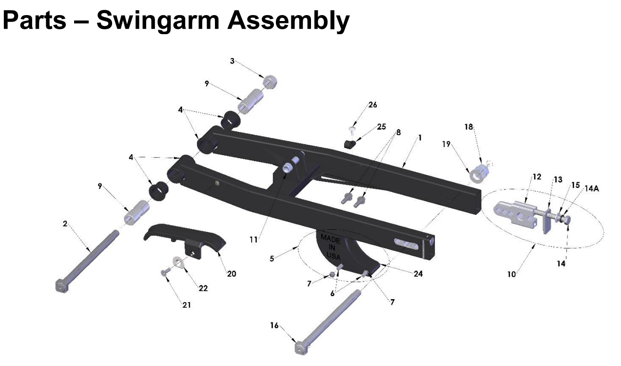 Swingarm - Cobra CX-50 JR/P3 - 2017 - 2025