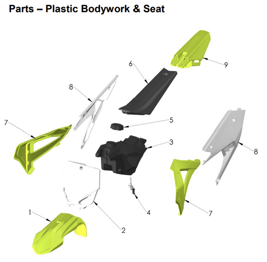Plastic Bodywork & Seat - Cobra CX50 SR 2023/2024