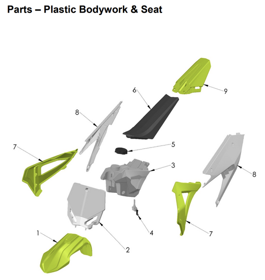 Plastic Bodywork & Seat - Cobra CX50 FWE 2021