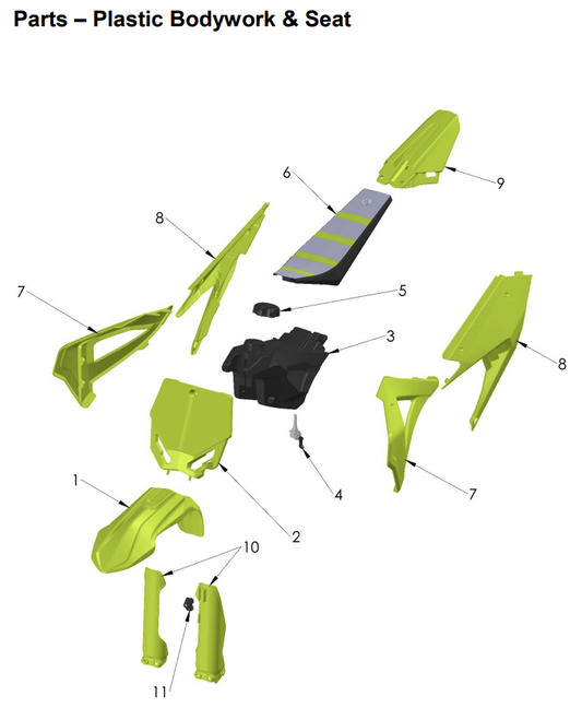 Plastic Bodywork & Seat - Cobra CX50 FWE 2025