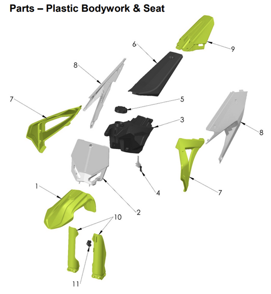 Plastic Bodywork & Seat - Cobra CX50 SR 2026