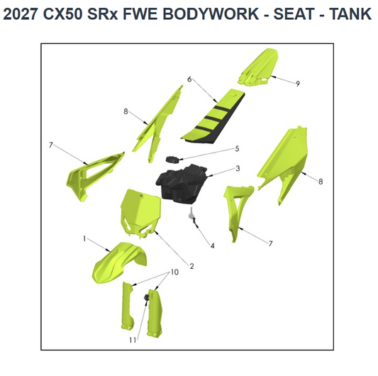 Plastic Bodywork & Seat - Cobra CX50 FWE 2027