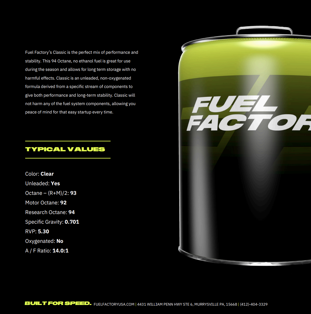 Fuel Factory Race Fuel