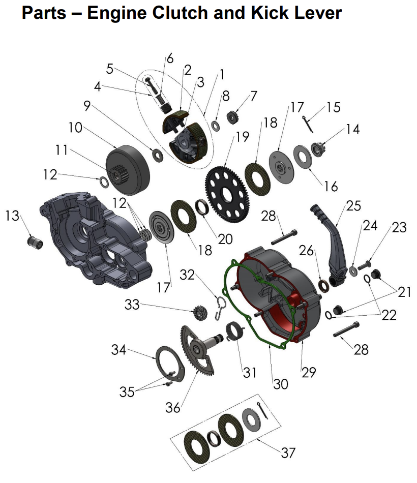 Engine Clutch and Kick Lever 2017 - Current FWE/SR/JR/P3