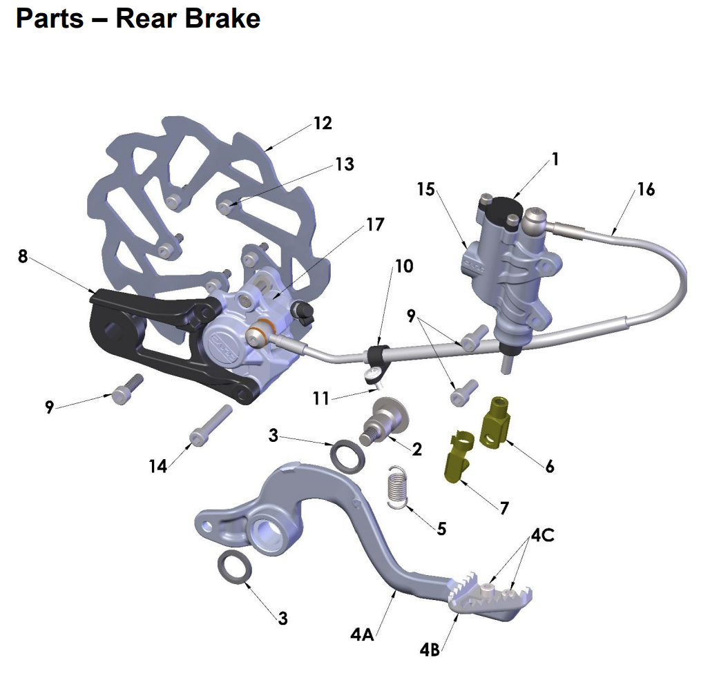 Rear Brake - Cobra CX50 FWE/SR/CX-5E 2024 to 2026