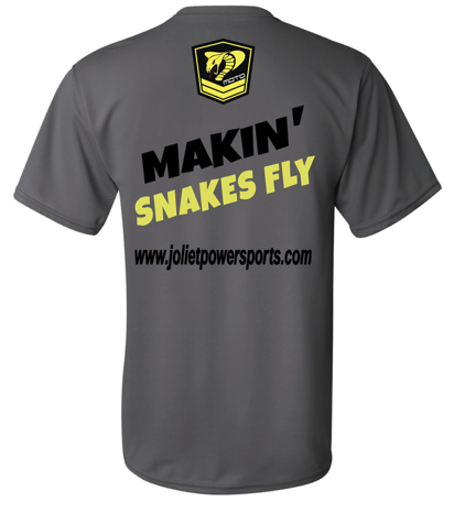Joliet Powersports Cobra Moto Distressed "Makin' Snakes Fly" Athletic T-Shirt