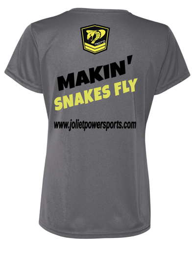 Joliet Powersports Cobra Moto Distressed "Makin' Snakes Fly" Athletic T-Shirt